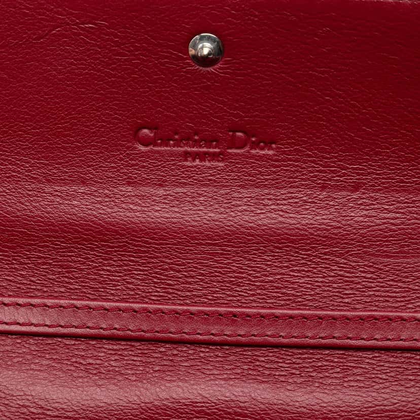 Dior Patent Cannage Lady Dior Wallet On Chain Red Leather Very good condition - Box View