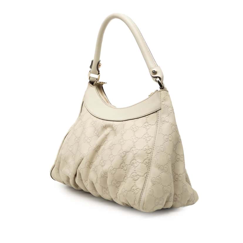 Gucci Guccissima Abbey D Ring Handbag White Leather Very good condition - Back View