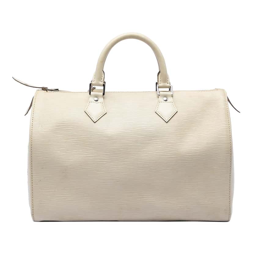 Louis Vuitton Epi Speedy 35 White Leather Very good condition - Front View