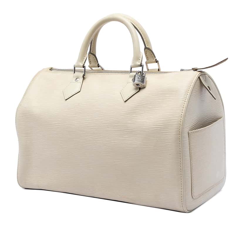 Louis Vuitton Epi Speedy 35 White Leather Very good condition - Back View