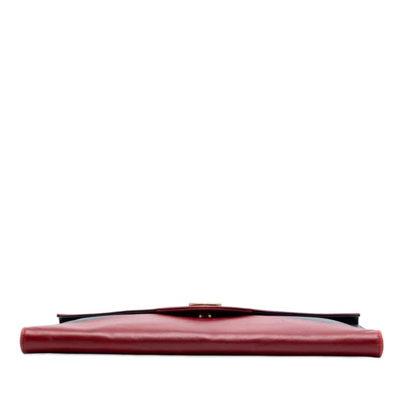 Chanel Large Bicolor Lambskin Envelope Clutch Red Leather Very good condition - Inside View