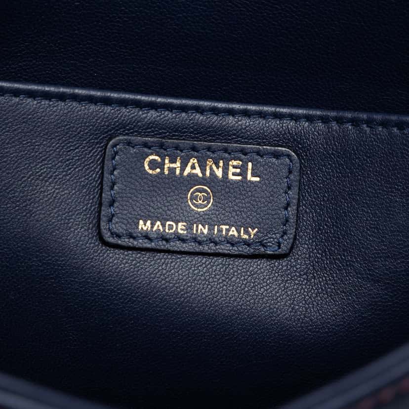 Chanel Large Bicolor Lambskin Envelope Clutch Red Leather Very good condition - Box View