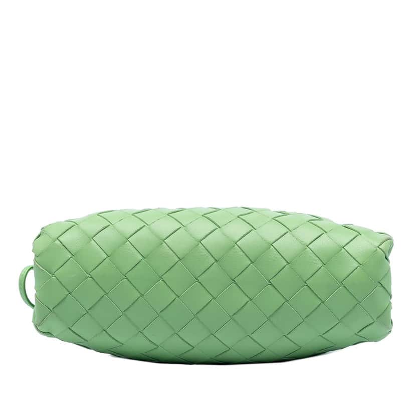 Bottega Veneta Nappa Intrecciato The Mini Pouch Crossbody Green Leather Very good condition - Inside View