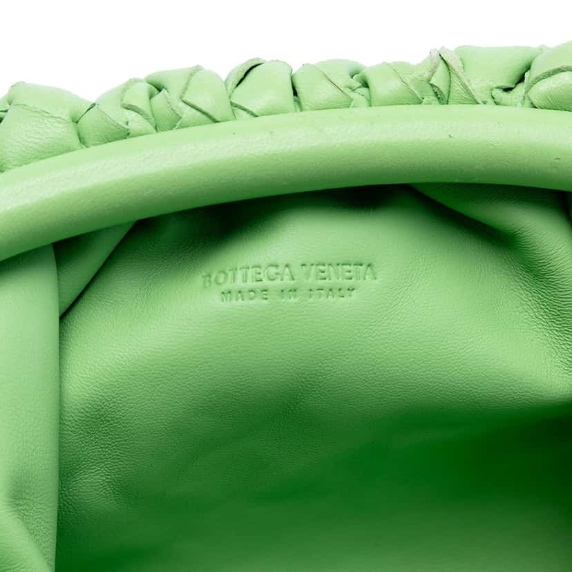 Bottega Veneta Nappa Intrecciato The Mini Pouch Crossbody Green Leather Very good condition - Box View