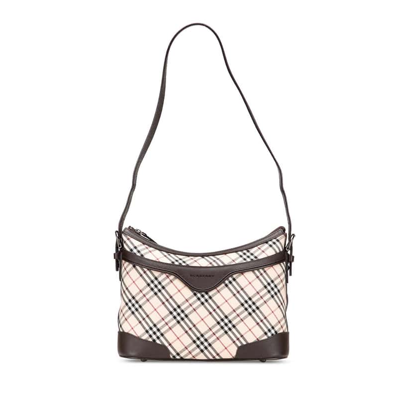 Burberry Nova Check Canvas Shoulder Bag Beige Very good condition - Front View