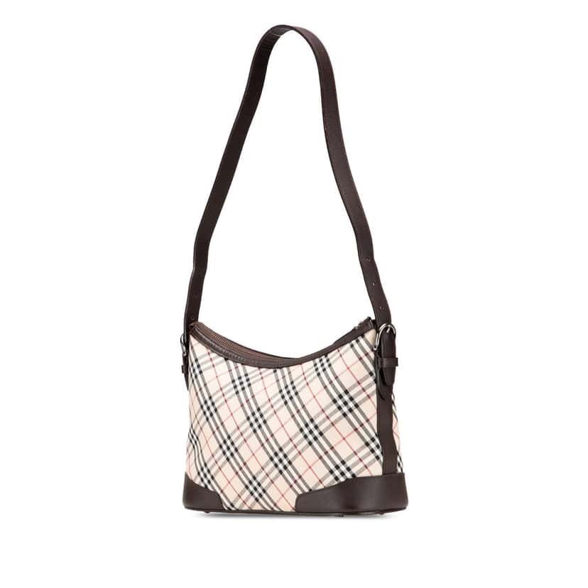 Burberry Nova Check Canvas Shoulder Bag Beige Very good condition - Back View