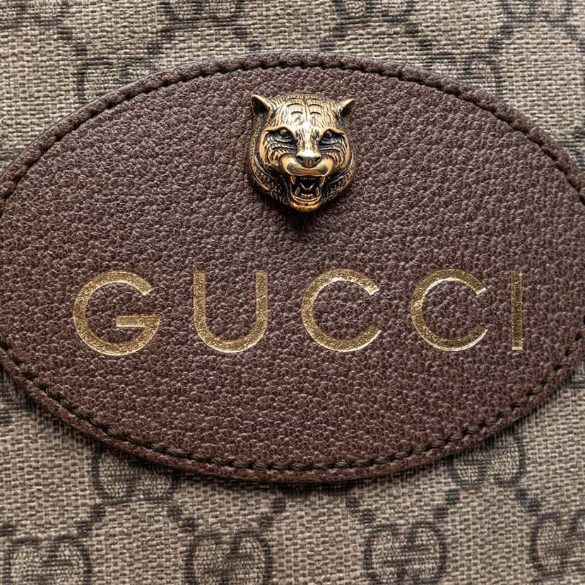 Gucci GG Supreme Neo Vintage Drawstring Bucket Bag Beige Very good condition - Box View