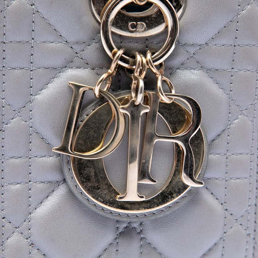 Dior Medium Pearlescent Lambskin Cannage Lady Dior Other Leather Very good condition - Box View