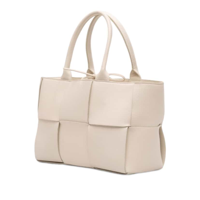 Bottega Veneta Small Nappa Maxi Intrecciato Arco Tote White Leather Very good condition - Back View