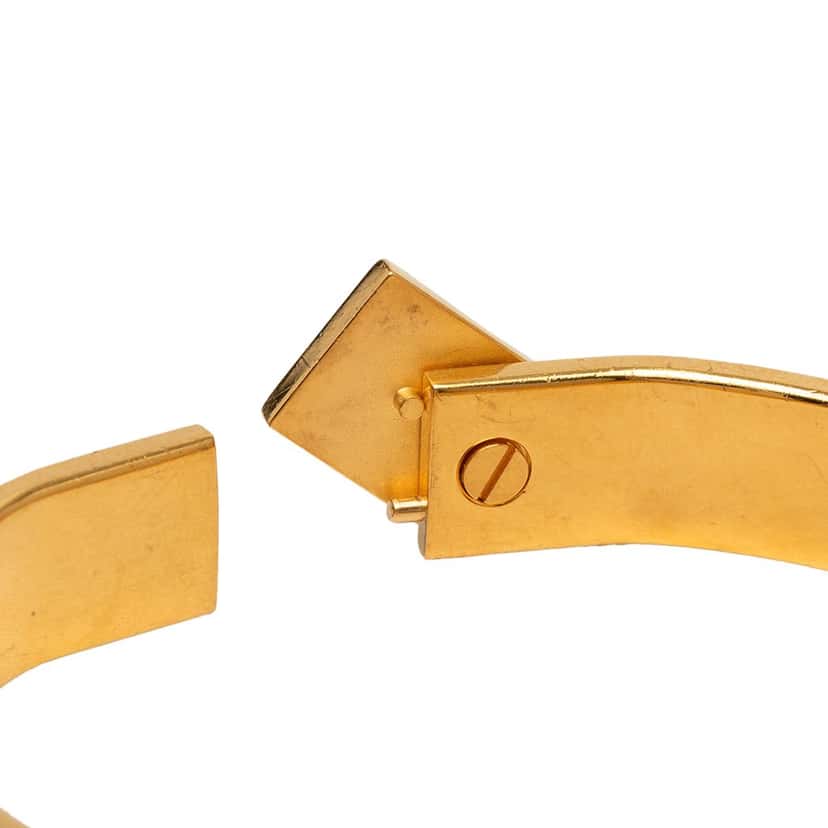 Hermès Narrow Printed Enamel Loquet Hinge Bracelet Blue Very good condition - Box View