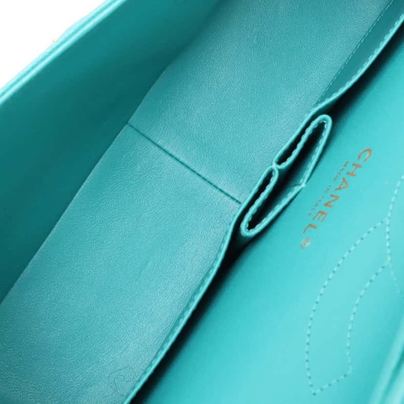 Chanel Jumbo Classic Caviar Double Flap Blue Leather Very good condition - Inside View