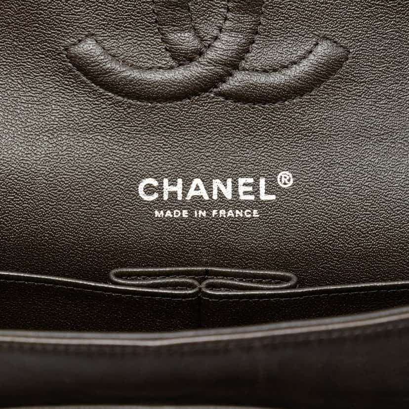 Chanel Medium Classic Tricolor Lambskin Double Flap Red Leather Very good condition - Box View