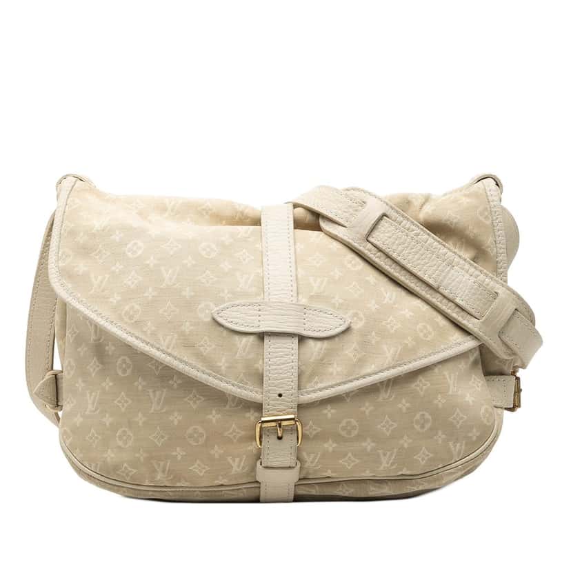 Louis Vuitton Monogram Mini Lin Saumur 30 Beige Very good condition - Front View
