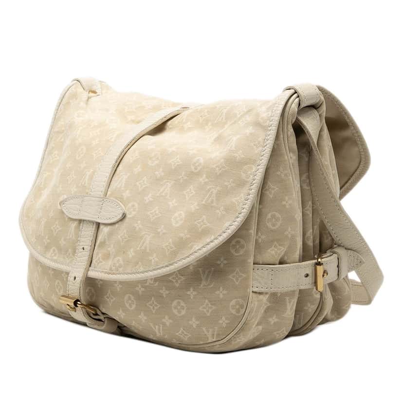 Louis Vuitton Monogram Mini Lin Saumur 30 Beige Very good condition - Back View