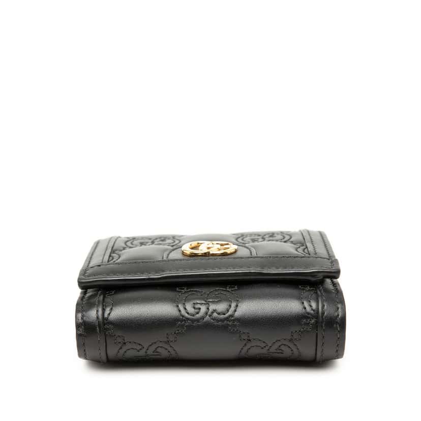 Gucci GG Matelasse Calfskin Card Case Wallet Black Leather Very good condition - Inside View