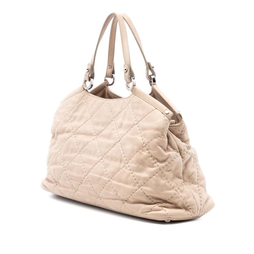 Chanel Small Iridescent Calfskin Sea Hit Tote Beige Leather Very good condition - Back View