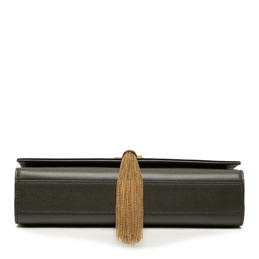 Saint Laurent Medium Grain de Poudre Monogram Kate Tassel Crossbody Brown Leather Very good condition - Inside View