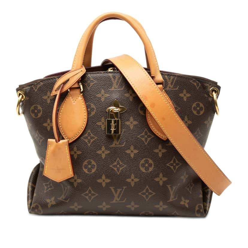 Louis Vuitton Monogram Flower Zipped Tote PM Brown Very good condition - Front View