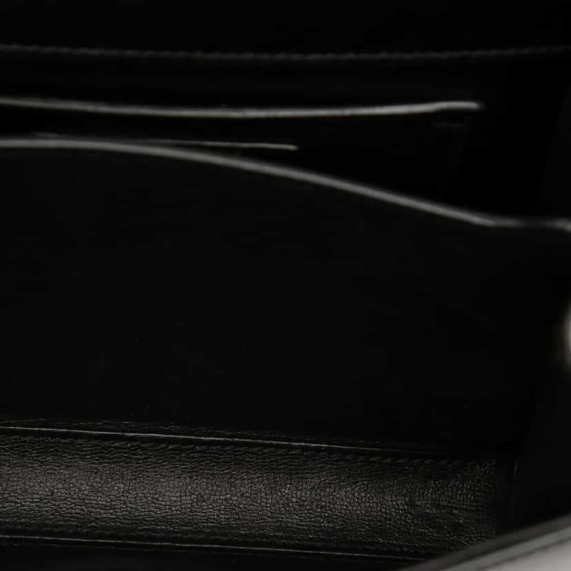 Saint Laurent Mini Grain de Poudre Monogram Cassandra Top Handle Bag Black Leather Very good condition - Model View