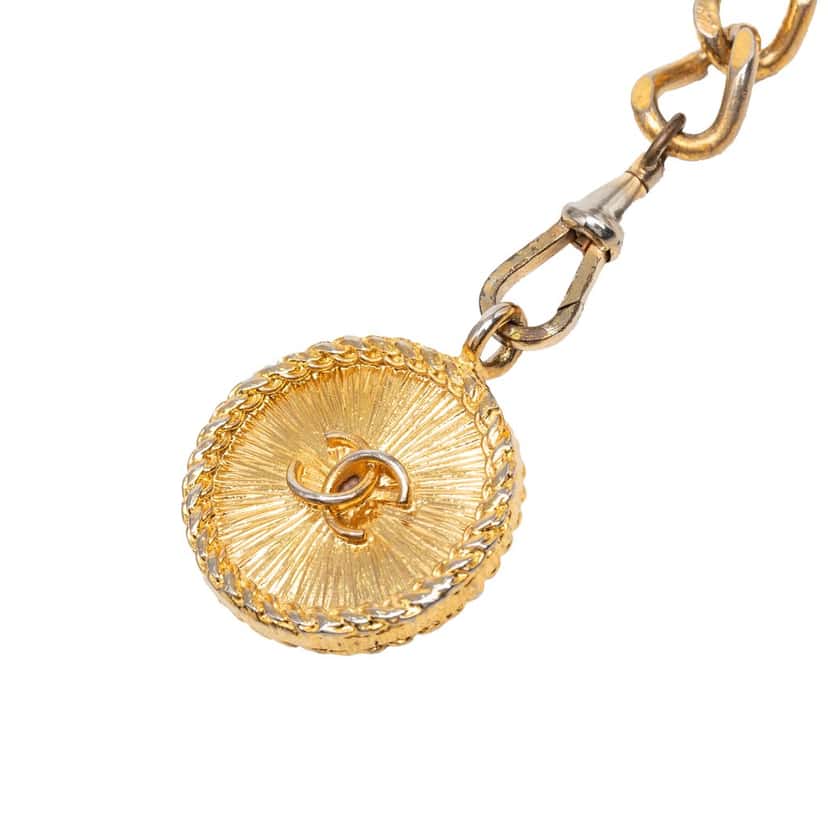 Chanel CC Gold Plated Medallion Belt Gold Metal Very good condition - Back View