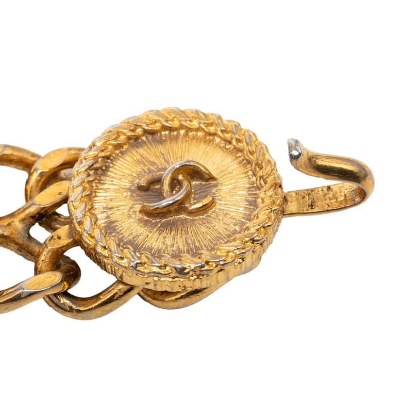 Chanel CC Gold Plated Medallion Belt Gold Metal Very good condition - Inside View