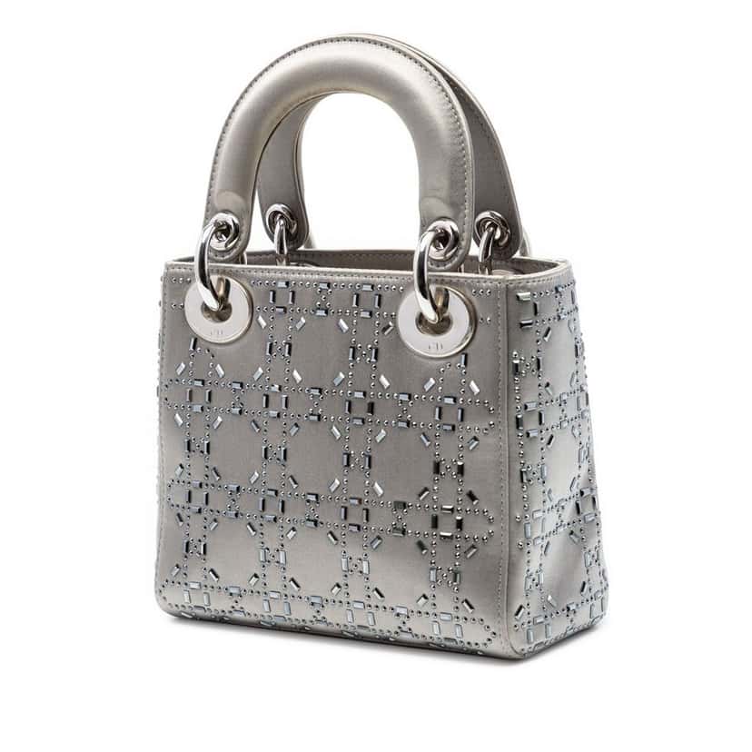 Dior Mini Satin Cannage Strass Crystal Embellished Lady Dior Other Very good condition - Back View