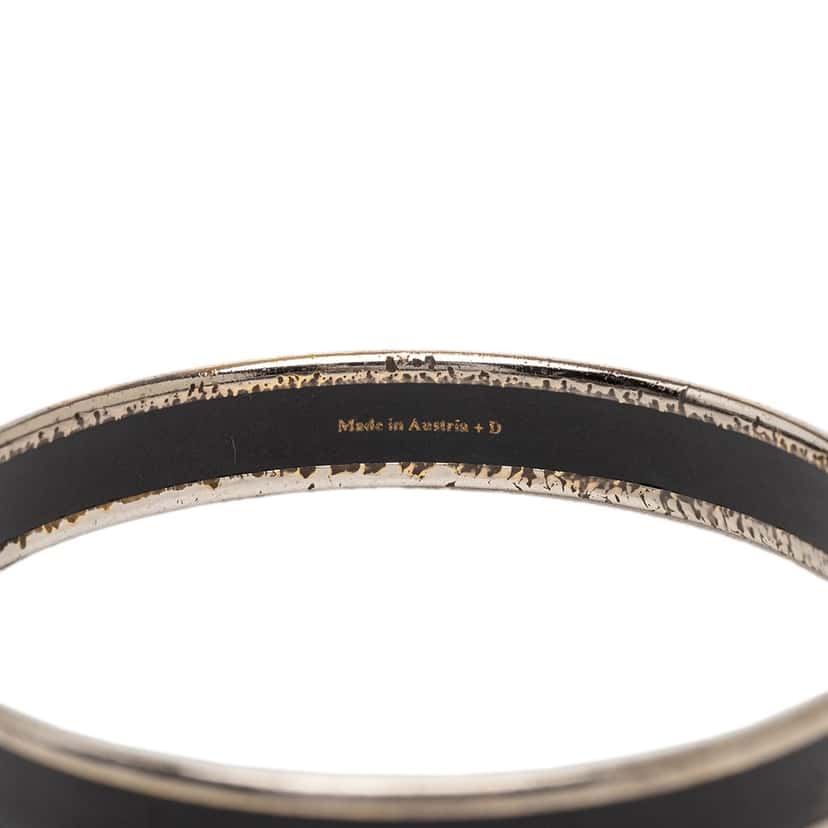 Hermès Narrow Caleche Enamel Bracelet 65 Black Very good condition - Box View
