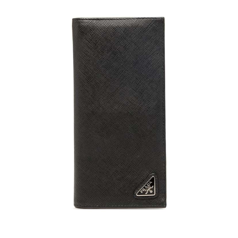 Prada Saffiano Bifold Long Wallet Black Leather Very good condition - Front View