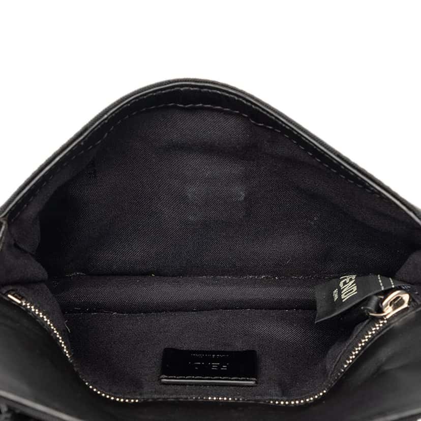 Fendi Pequin Nylon Convertible Baguette Pouch Black Very good condition - Model View