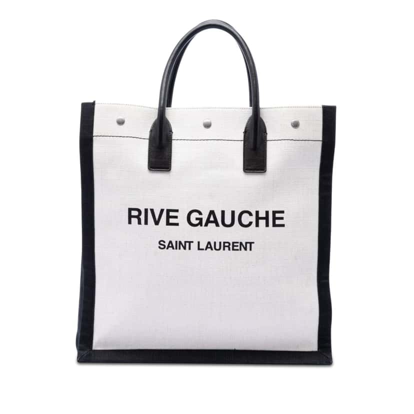 Saint Laurent Linen Rive Gauche North South Tote White Very good condition - Front View