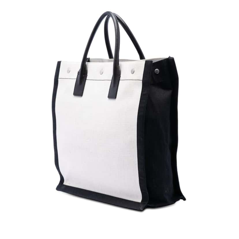 Saint Laurent Linen Rive Gauche North South Tote White Very good condition - Back View
