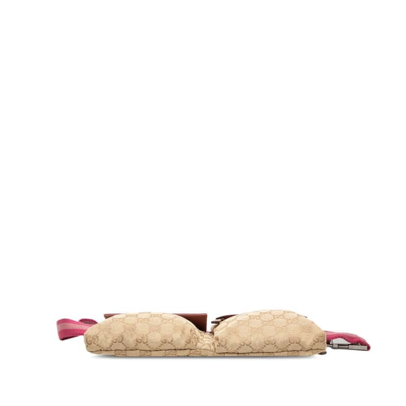 Gucci GG Canvas Web Double Pocket Belt Bag Beige Very good condition - Inside View