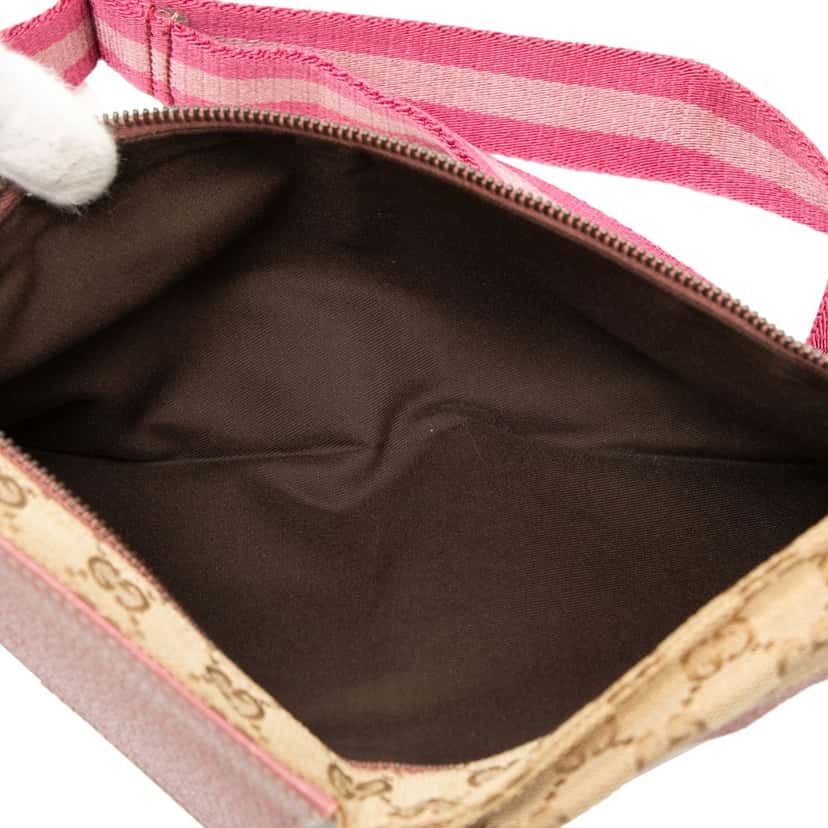 Gucci GG Canvas Web Double Pocket Belt Bag Beige Very good condition - Model View