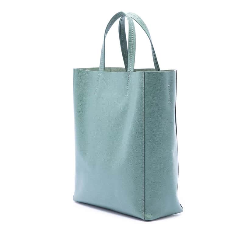 Celine Small Grained Calfskin Vertical Cabas Tote Blue Leather Very good condition - Back View