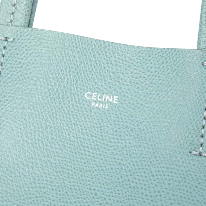 Celine Small Grained Calfskin Vertical Cabas Tote Blue Leather Very good condition - Box View