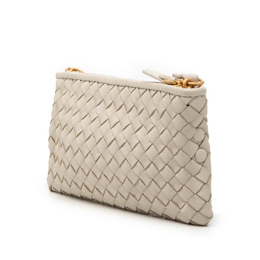 Bottega Veneta Nappa Intrecciato Pouch On Strap Brown Leather Very good condition - Back View