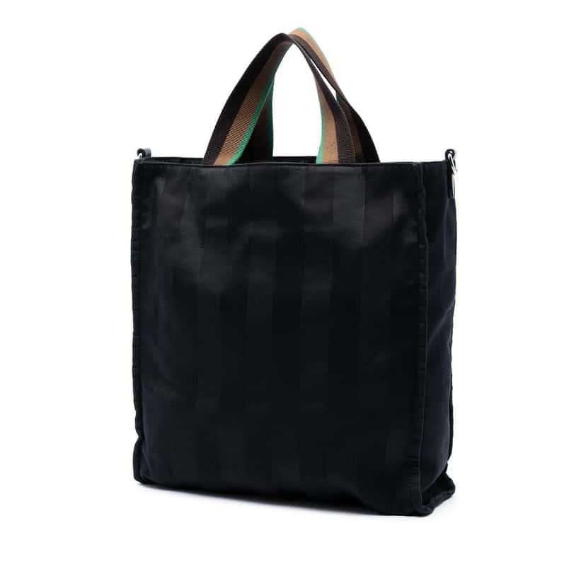 Fendi Pequin Nylon Roma Amor Tote Black Very good condition - Back View