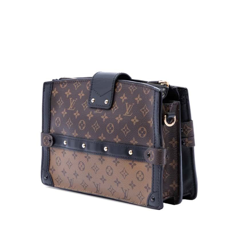 Louis Vuitton Monogram Reverse Trunk Clutch Brown Very good condition - Back View