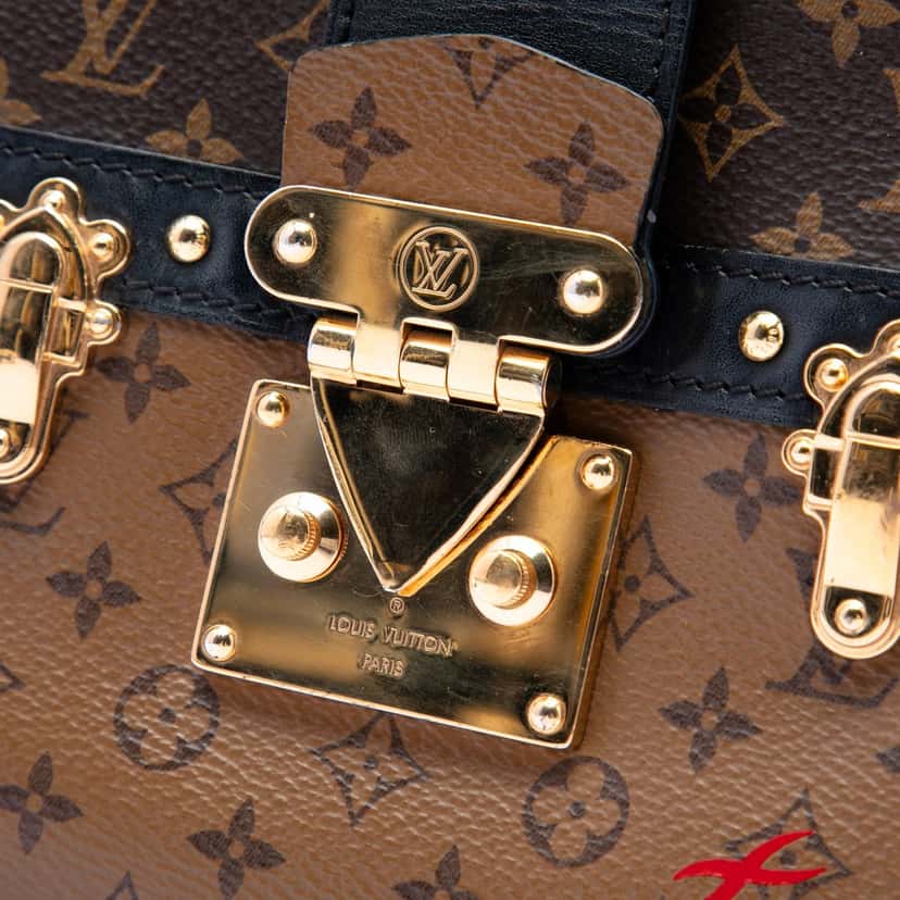 Louis Vuitton Monogram Reverse Trunk Clutch Brown Very good condition - Box View