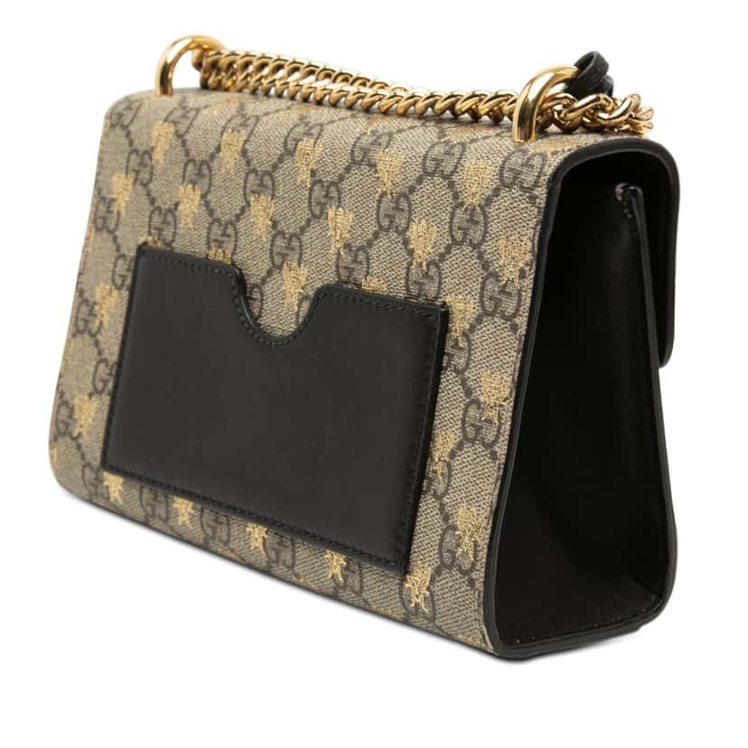 Gucci Small GG Supreme Bee Padlock Crossbody Beige Very good condition - Back View