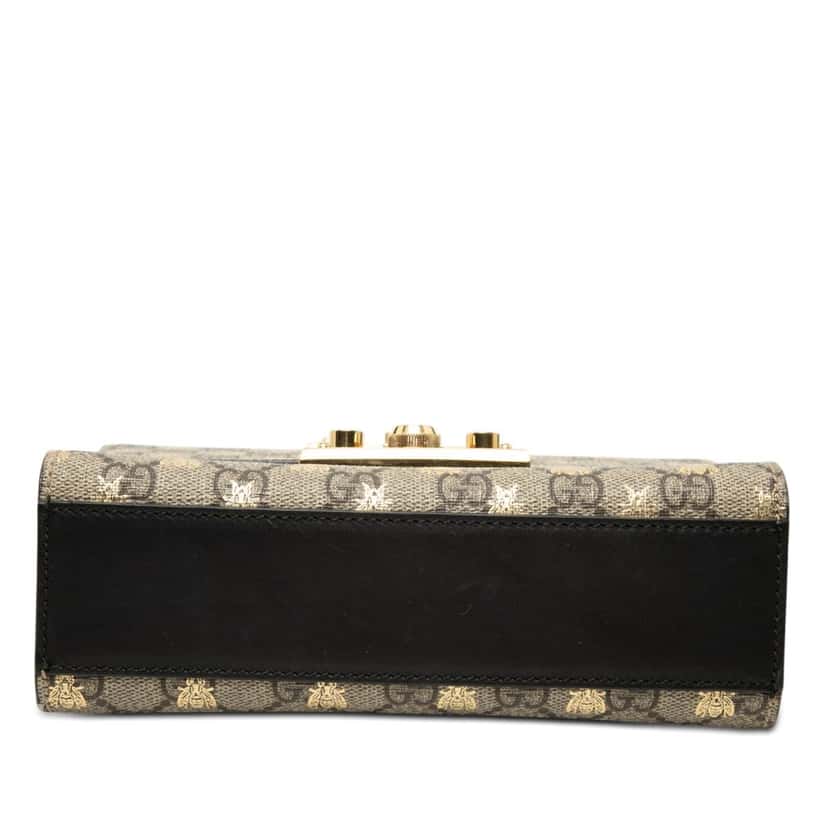 Gucci Small GG Supreme Bee Padlock Crossbody Beige Very good condition - Inside View