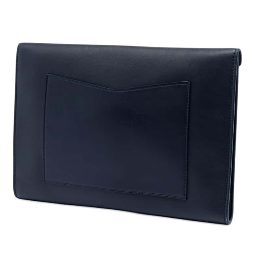 Chanel Lambskin Airlines Envelope Clutch Blue Leather Very good condition - Back View