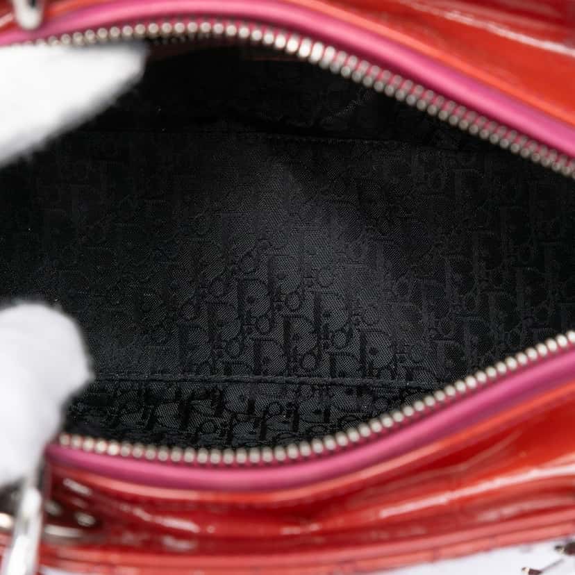 Dior Medium Patent Cannage Lady Dior Red Leather Very good condition - Model View