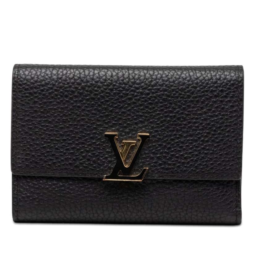 Louis Vuitton Taurillon Capucines Compact Wallet Black Leather Very good condition - Front View
