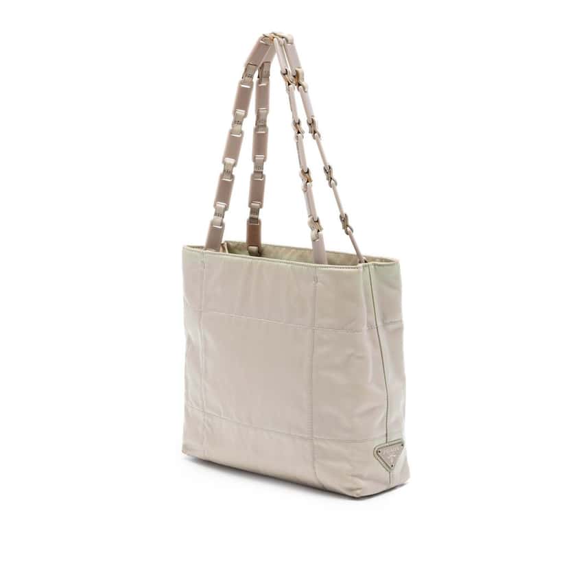 Prada Tessuto Chain Shoulder Bag Beige Very good condition - Back View