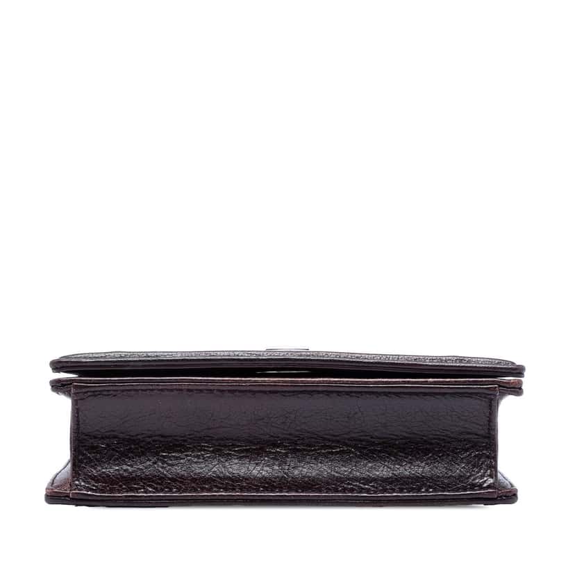 Dior Mini Grained Calfskin Diorama Flap Brown Leather Very good condition - Inside View