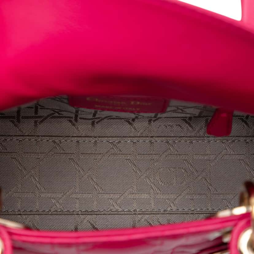 Dior Mini Lambskin Cannage Lady Dior Pink Leather Very good condition - Model View