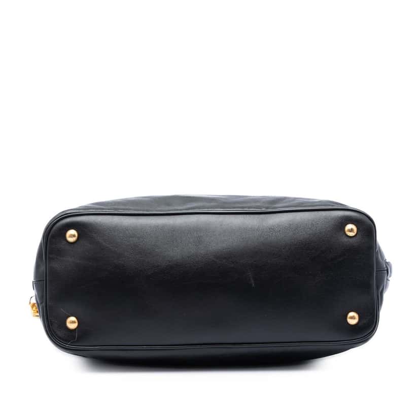 Prada Soft Calf Side Zip Open Convertible Tote Black Leather Very good condition - Inside View