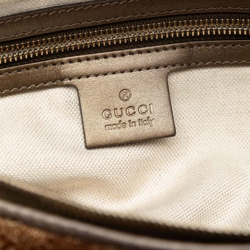 Gucci GG Lurex Heart Bit Handbag Brown Very good condition - Box View