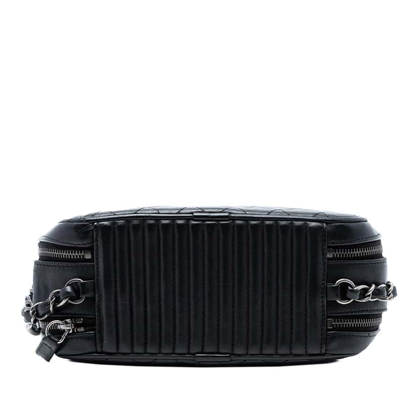 Chanel Mini Quilted Lambskin Coco Boy Camera Bag Black Leather Very good condition - Inside View